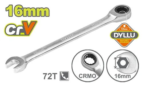 DTSA5116 Cheie combinată cu clichet 16mm CR-V DYLLU DTSA5116 - imagine 1