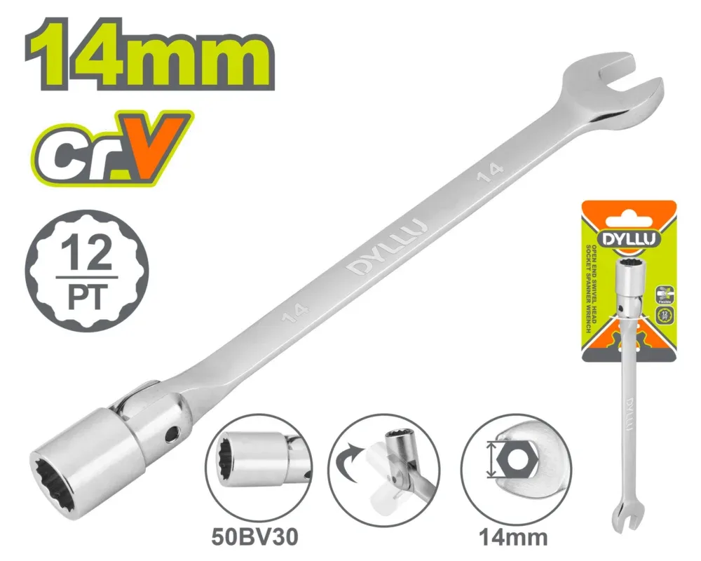 DTTH1E14 Cheie combinată cu cap cheie tubulară reglabilă 14mm DYLLU DTTH1E14 - imagine 1