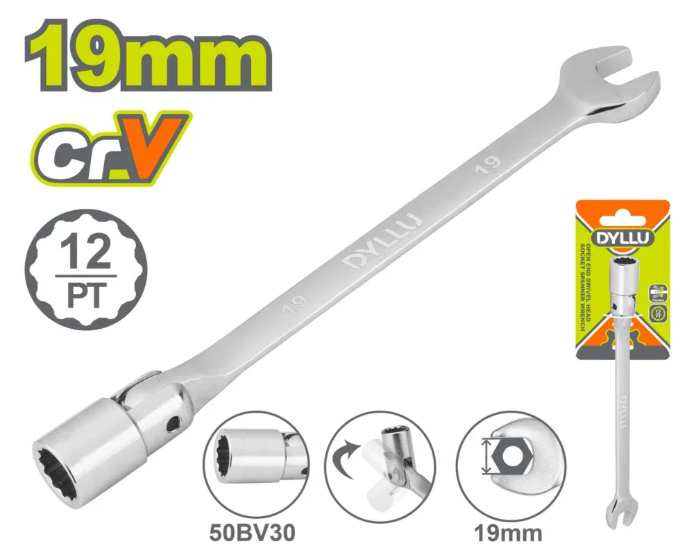 DTTH1E19 Cheie combinata 19mm cu cap cheie tubulara reglabila DYLLU DTTH1E19 - imagine 1