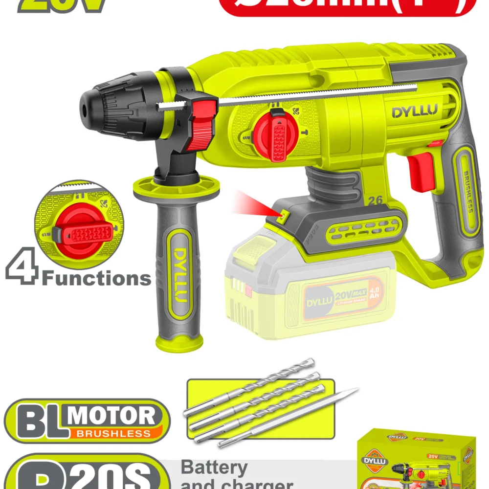 Ciocan rotopercutor compatibil cu acumulator 26mm DYLLU DTLM1526