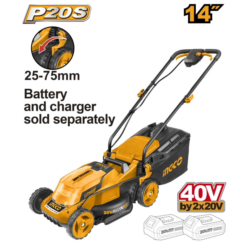 Masina de tuns iarba fara acumulator 40V 30L INGCO LMLI2014