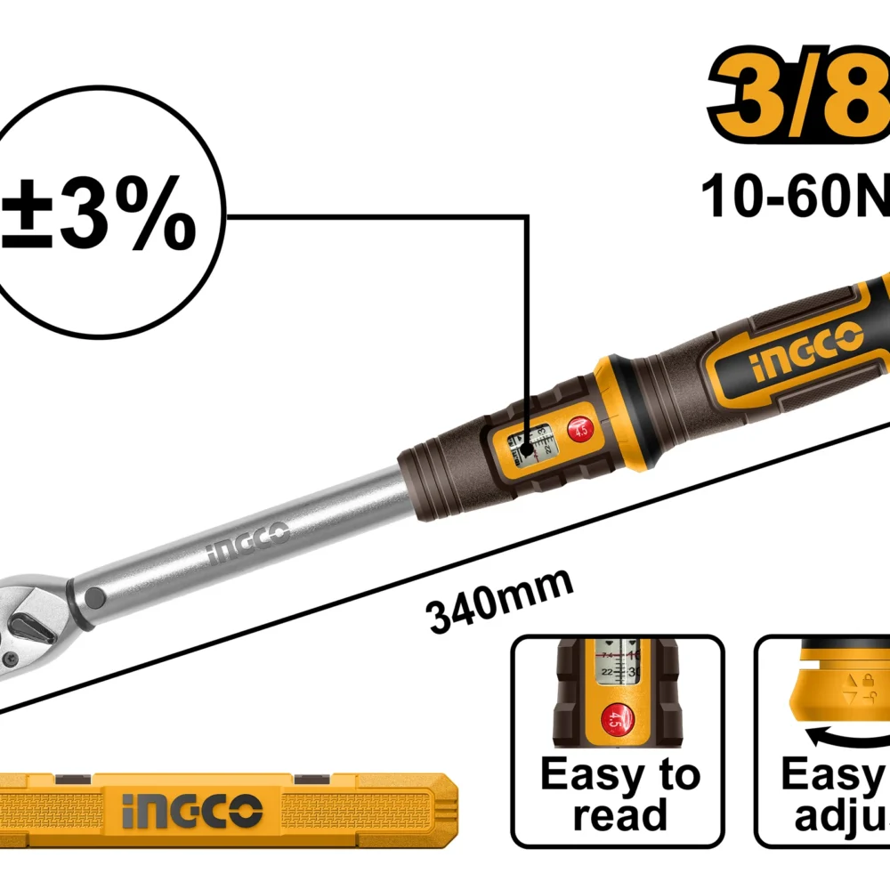 Cheie cu clichet cu dinamometru 3/8 INGCO HPTW3860N8