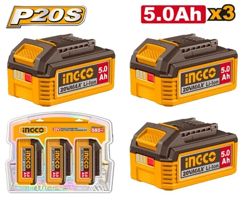 Set acumulatoare  3*5.0 Ah 20V INGCO COSLI251198