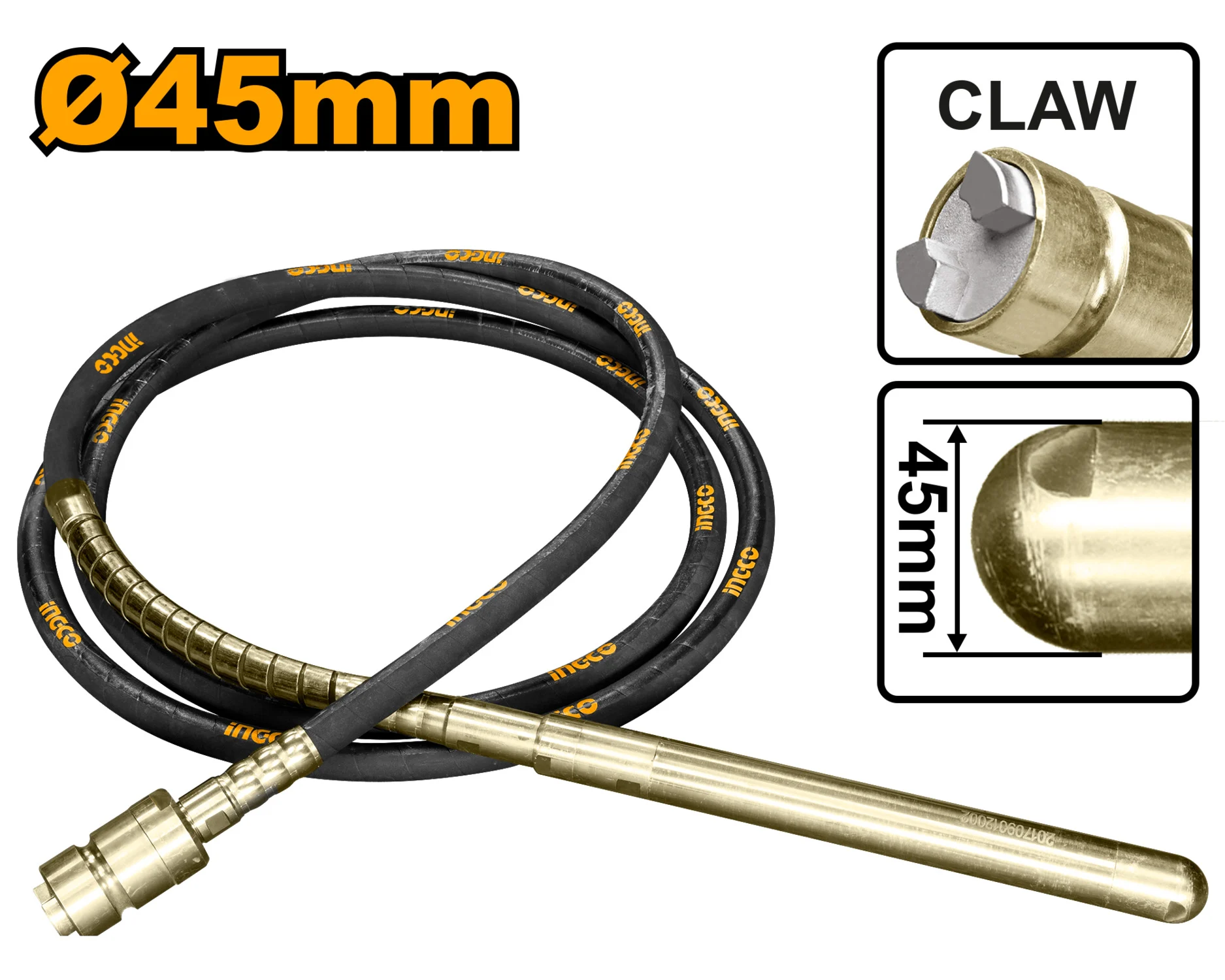 Ax cu buzdugan pentru un vibrator profund 45mm INGCO VBP1451 Ax cu buzdugan pentru un vibrator profund 45mm INGCO VBP1451