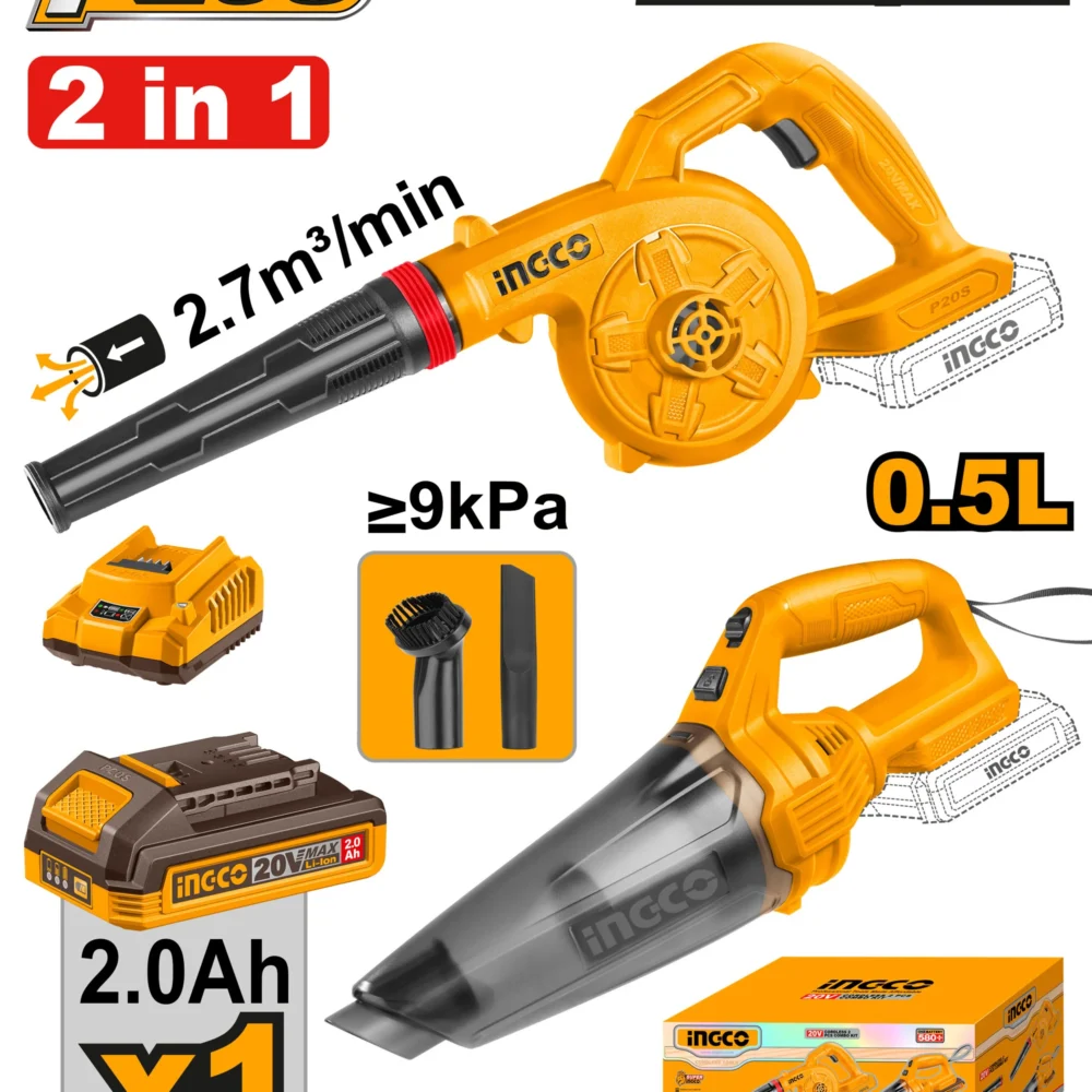 Set din 2 scule cu acumulator 20V/1*2.0Ah INGCO COSLI240998