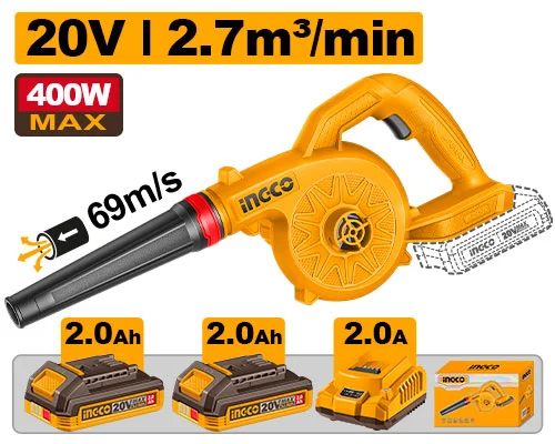 Suflanta frunze cu acumulator 20V/2*2.0Ah INGCO CABLI20782