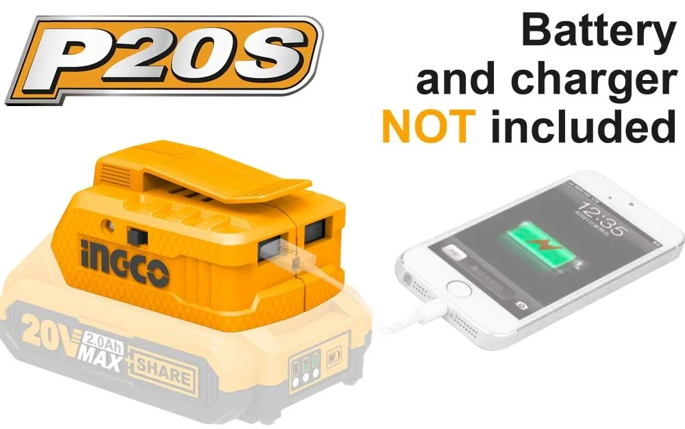 Încărcător rapid li-ion, USB-A LI-ION 20V/1-2A INGCO CUCLI2001