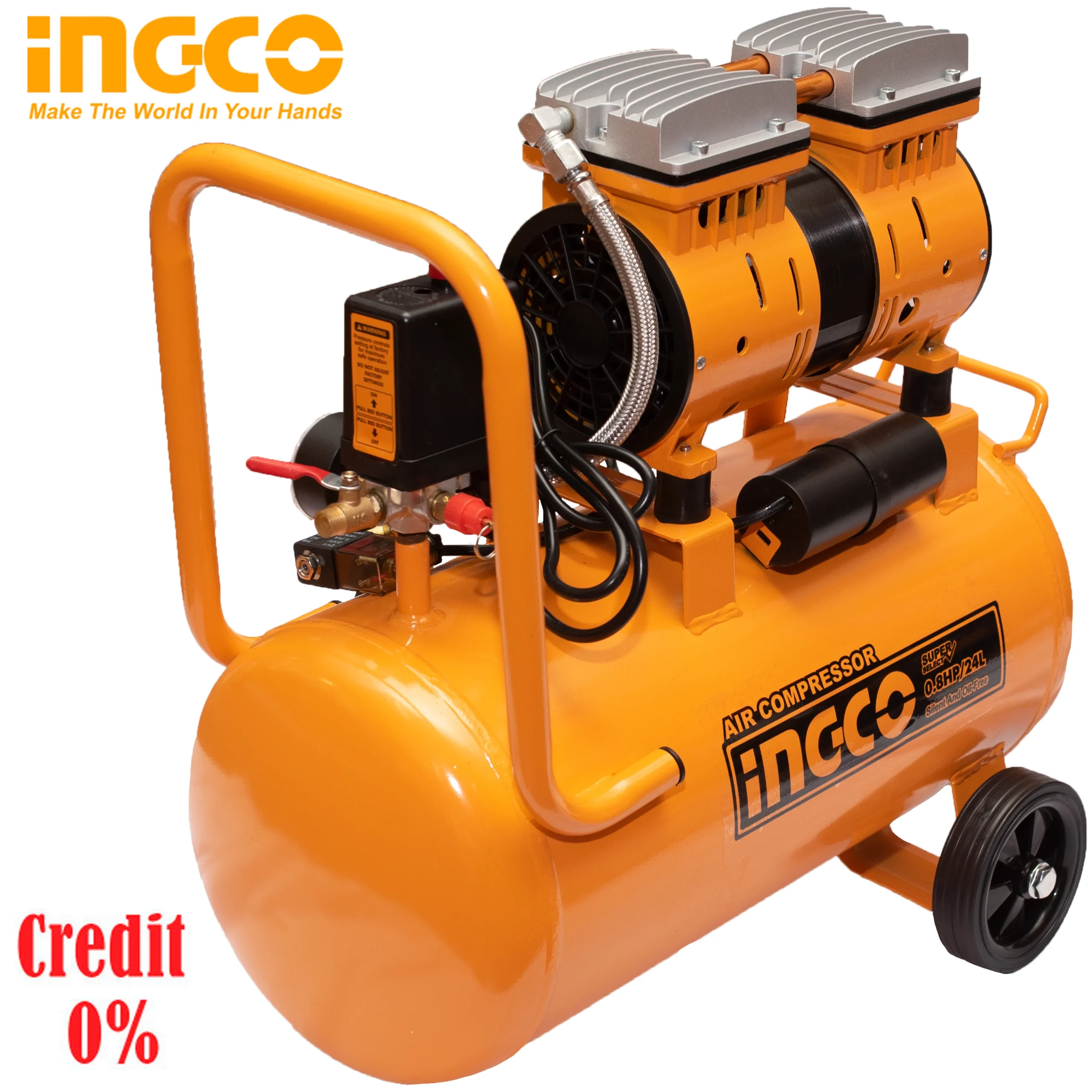 Компрессор безмаслянный INGCO ACS175241 600W 24L (с низким уровнем шума) Compresor fara ulei INGCO ACS175241 600W 24L (zgomot redus )