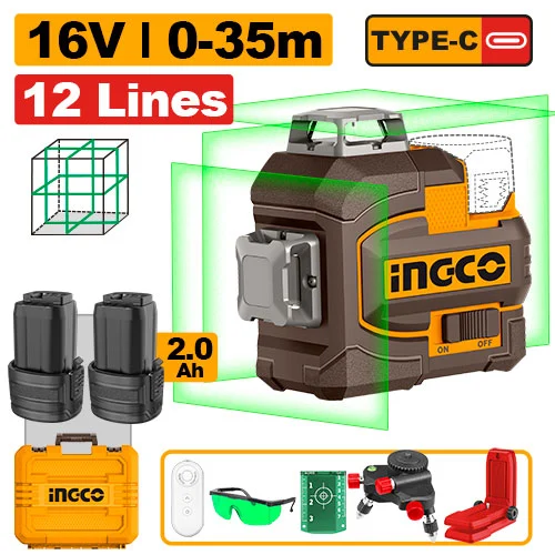 Nivela laser 0-35m  Verde INDUSTRIAL INGCO HLL301205