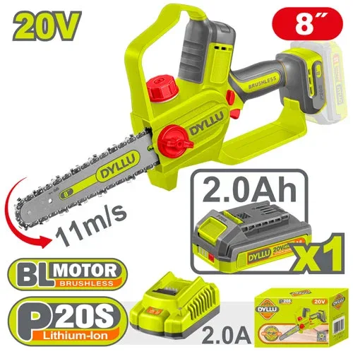 Mini ferestrau cu lant 8"(20cm) Li-Ion 20V/1*2.0Ah DYLLU DTCLP581