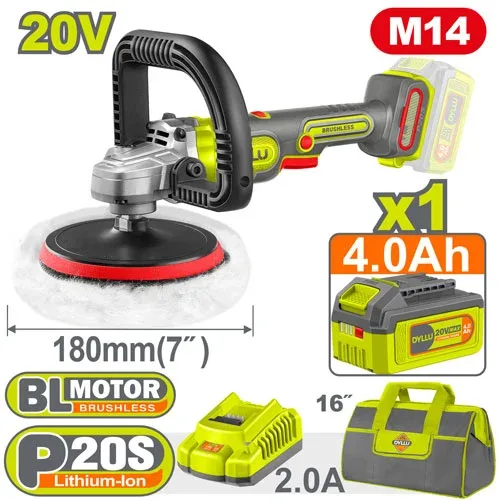 Masina de lustruit 180mm cu  acumulator  20V/1*4.0Ah DYLLU DTHL1B181