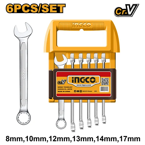 Набор комбинированных ключей 6 шт 8-17мм INDUSTRIAL INGCO HKSPA1066 Set chei combinate 6 buc 8-17mm INDUSTRIAL INGCO HKSPA1066