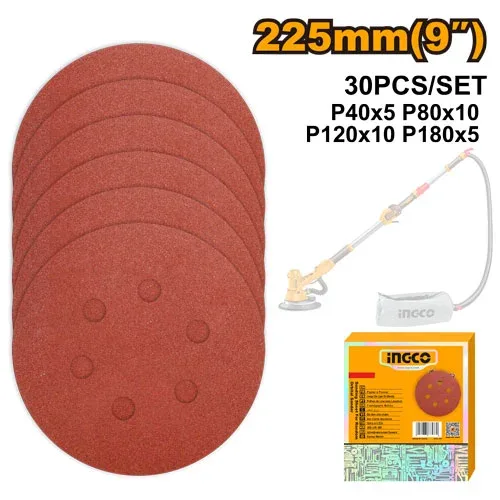 Complect de hîrtie abrazivă INGCO AKRS225030