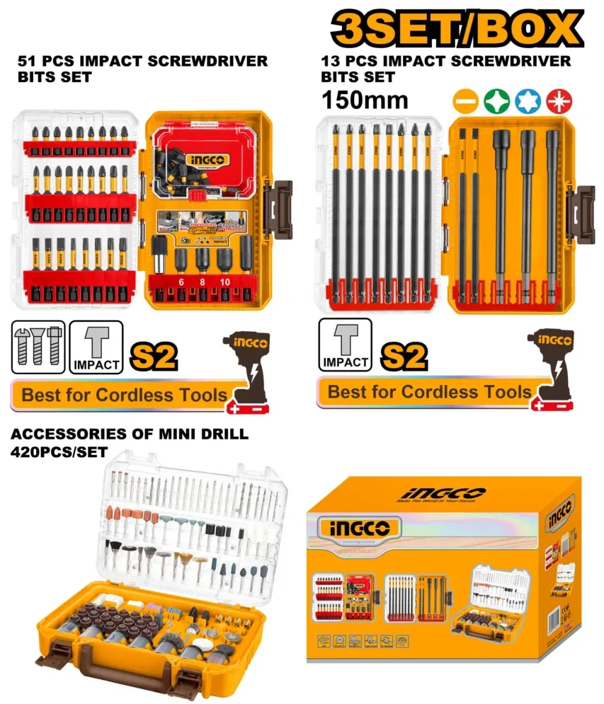 Set biti 3buc INGCO COS260484
