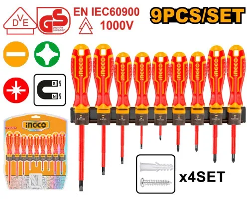 Set surubelnite 9PCS INGCO HKISD0908