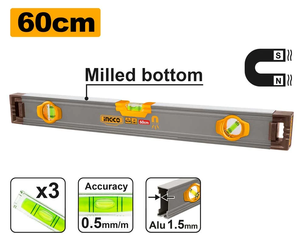 Nivela magnetica 60cm INGCO HSL38060M Nivela magnetica 60cm INGCO HSL38060M