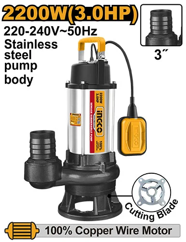 Pompă submersibilă pentru apă murdară 2200W INGCO SPDB220068